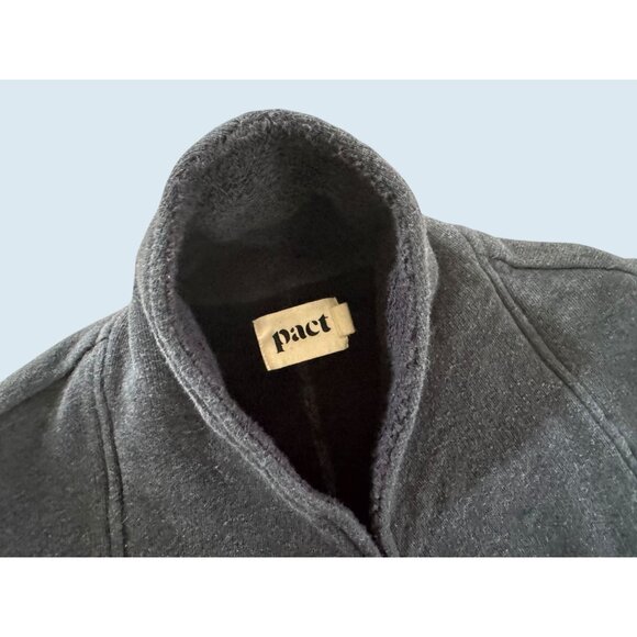 PACT Organic Cotton Charcoal Grey Open Front  French Terry Cardigan Sz XL - Picture 6 of 7